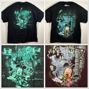 2014 Disney The Haunted Mansion T Shirt Mickey Mouse and the Hatbox Ghost Sz XL
